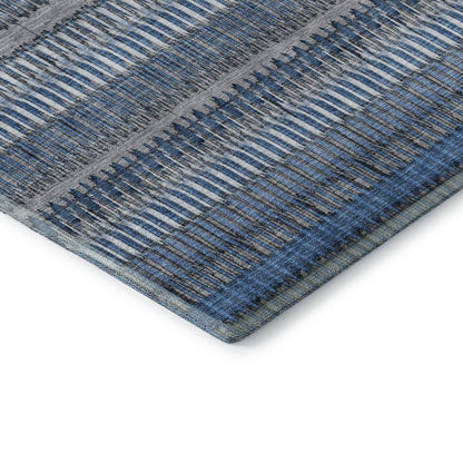 Premium Machine Washable Mayfield  Blue 8' x 8' Round Rug