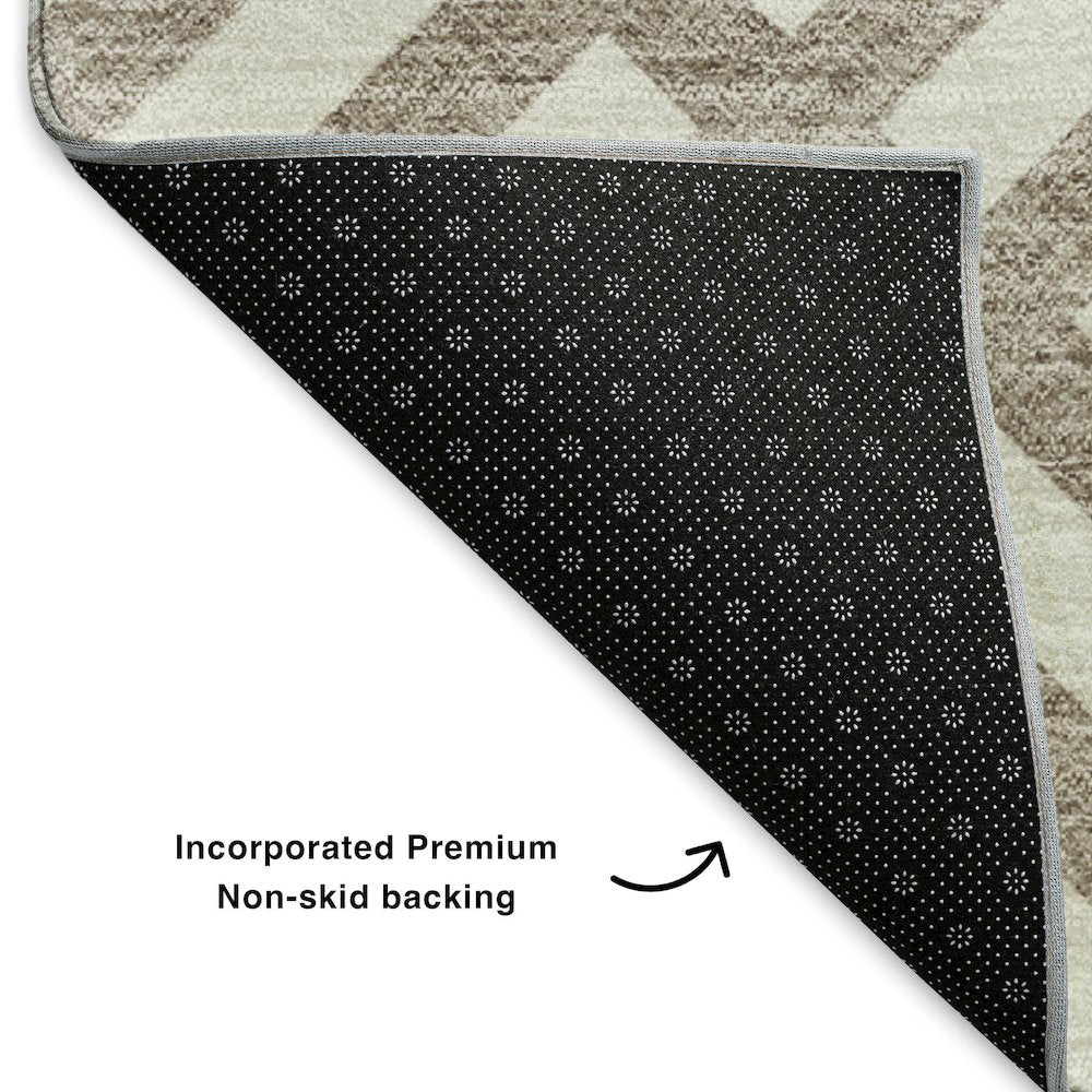 Premium Machine Washable Mayfield  Taupe 8' x 8' Round Rug