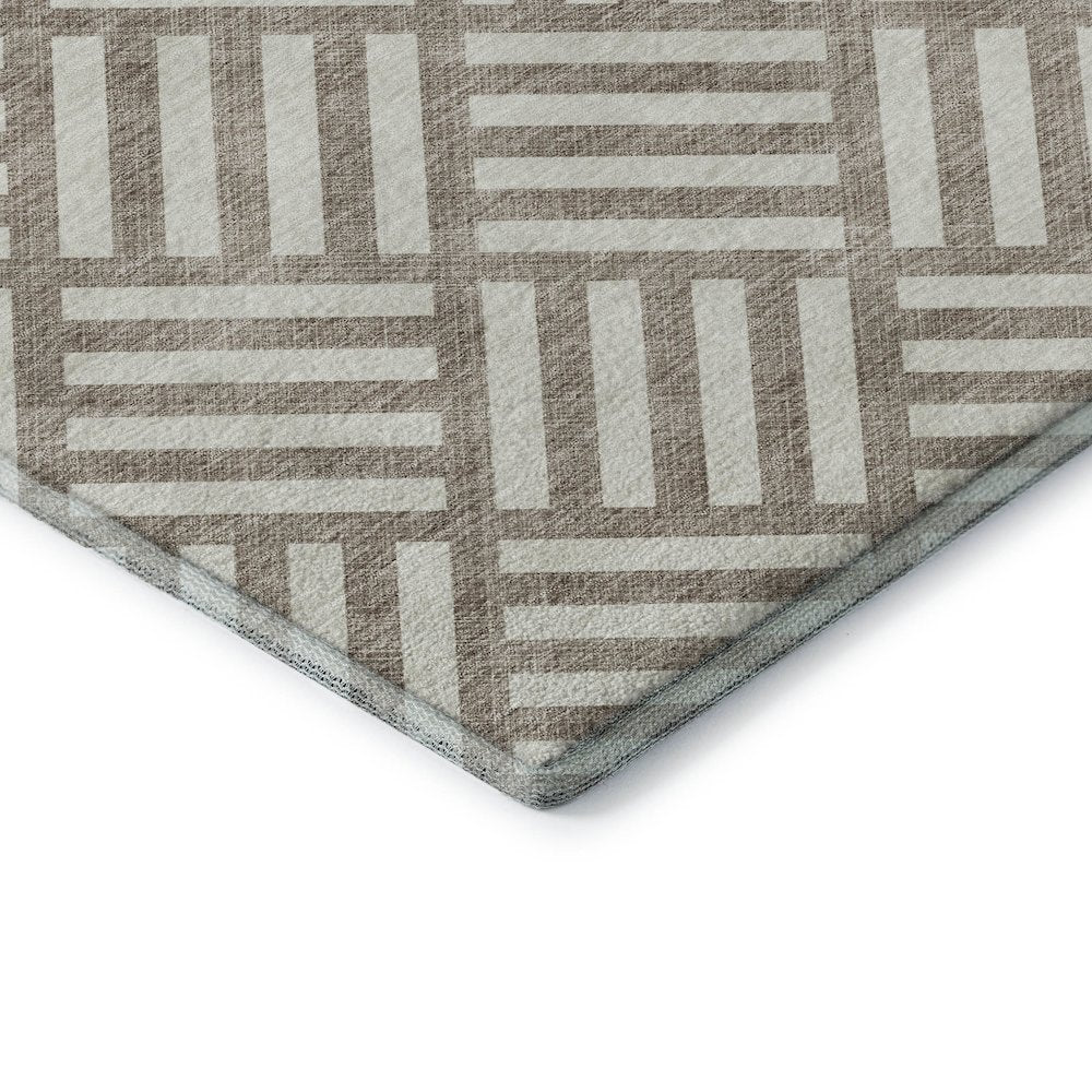 Premium Machine Washable Mayfield  Taupe 8' x 8' Round Rug