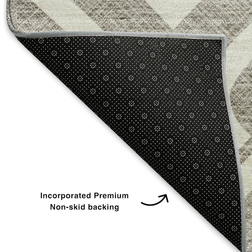 Premium Machine Washable Mayfield  Taupe 8' x 8' Round Rug