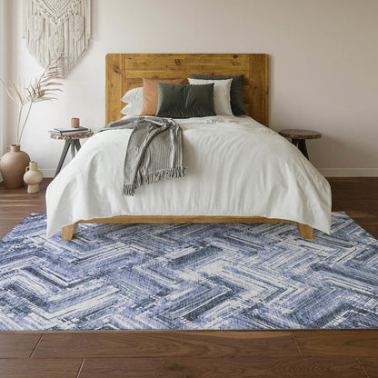 Premium Machine Washable Mayfield  Blue 10' x 14' Rug