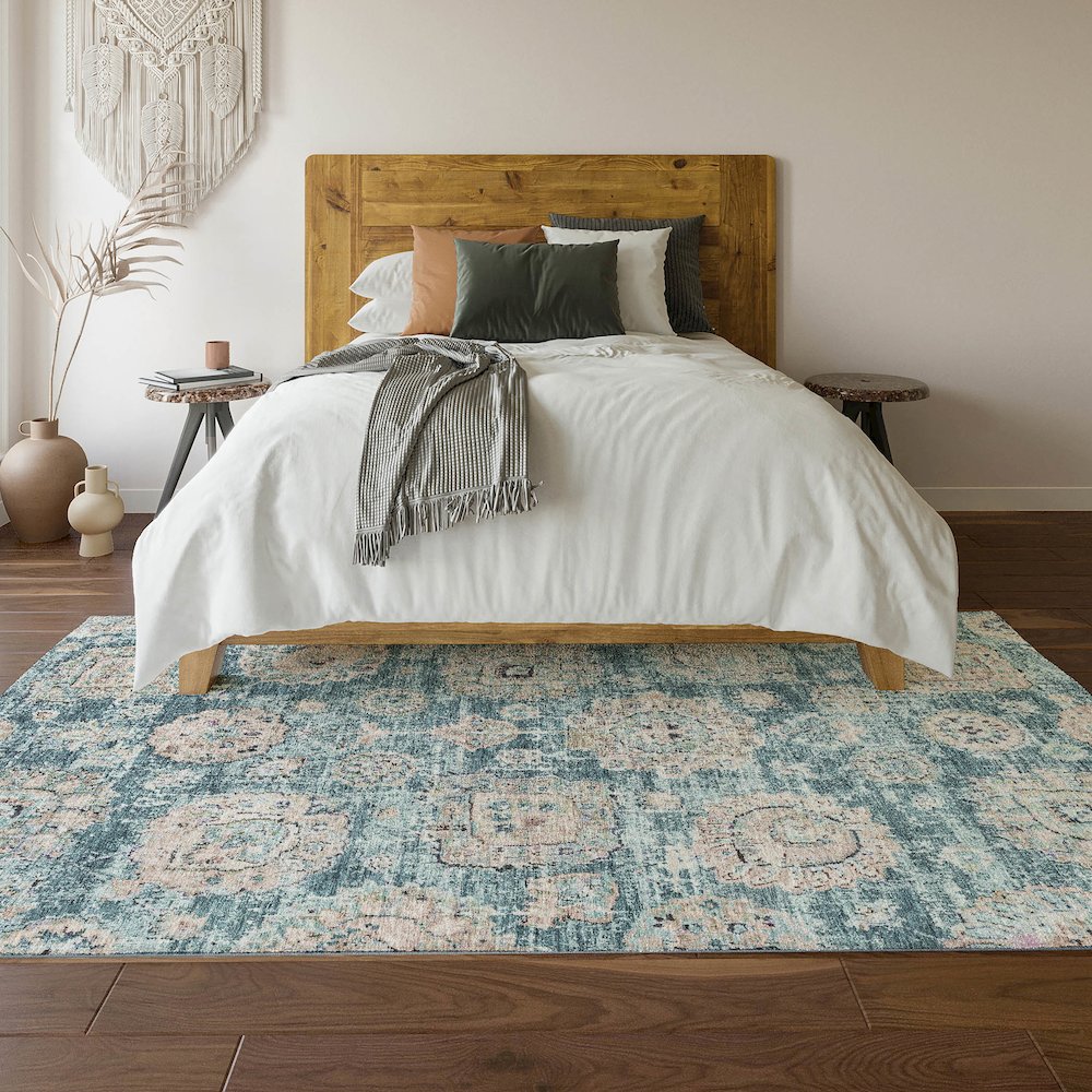 Premium Machine Washable Mayfield  Teal 10' x 14' Rug