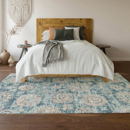 Premium Machine Washable Mayfield  Teal 10' x 14' Rug
