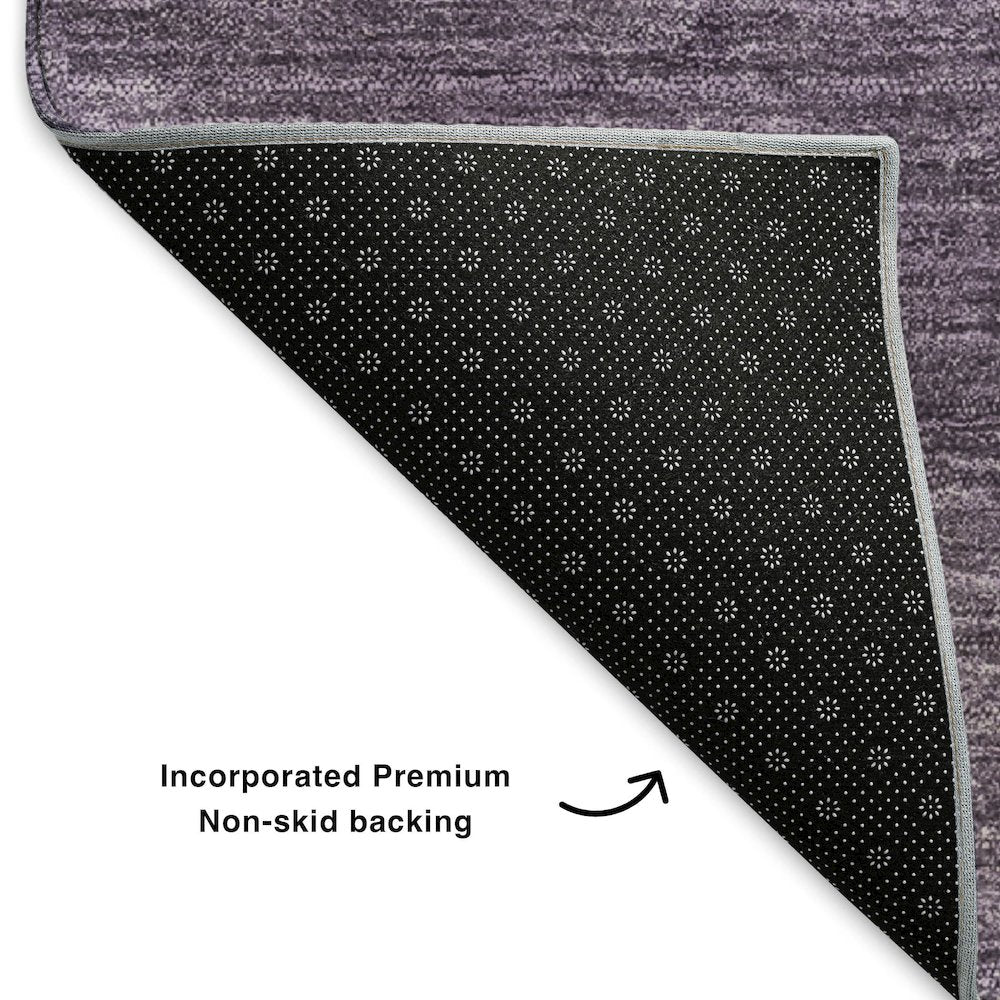 Premium Machine Washable Mayfield  Eggplant 8' x 8' Round Rug