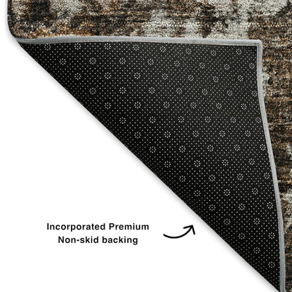 Premium Machine Washable Mayfield  Fudge 8' x 8' Round Rug