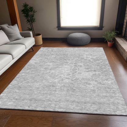 Premium Machine Washable Mayfield AMF653 Silver 10' x 14' Rug