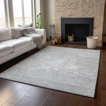 Premium Machine Washable Mayfield AMF653 Silver 10' x 14' Rug