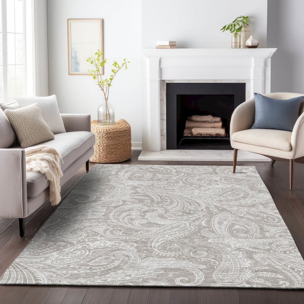 Premium Machine Washable Mayfield AMF654 Taupe 10' x 14' Rug
