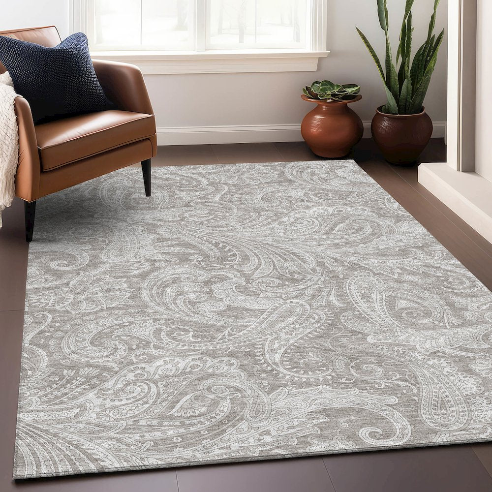 Premium Machine Washable Mayfield AMF654 Taupe 10' x 14' Rug