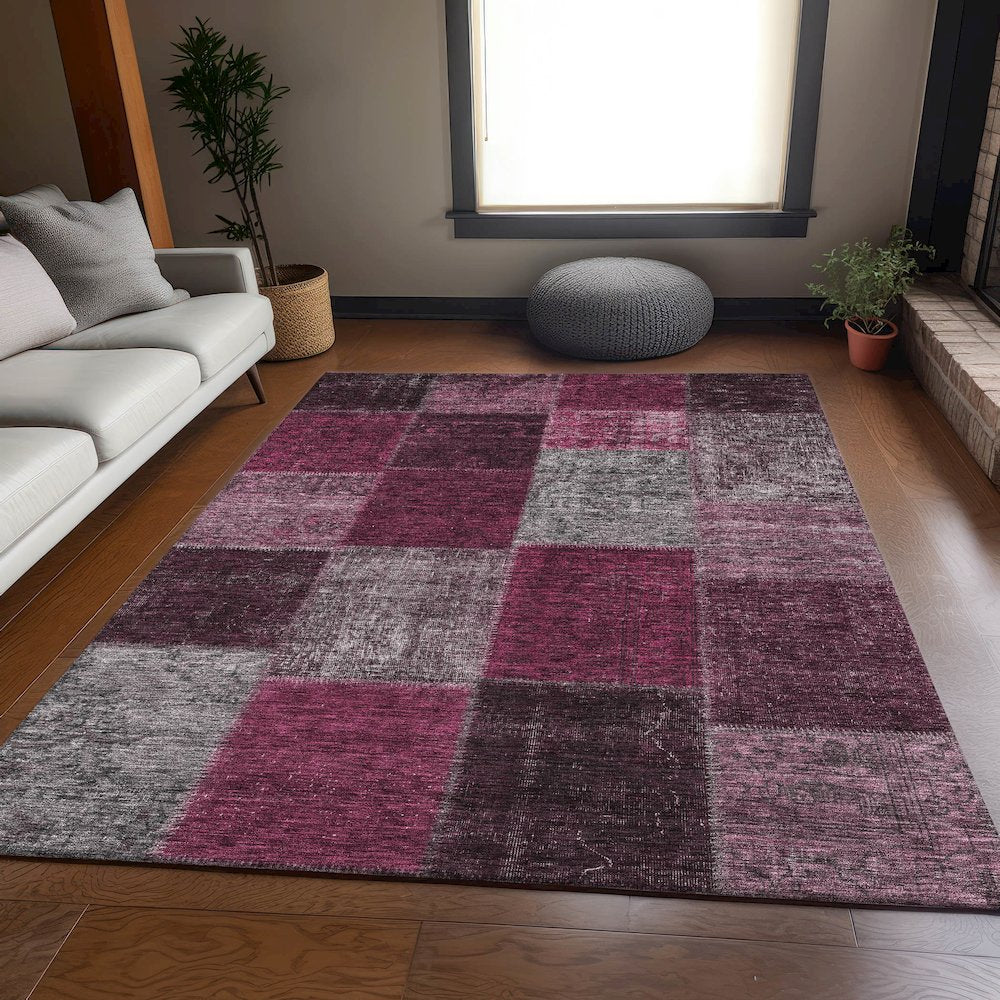 Premium Machine Washable Mayfield AMF663 Merlot 10' x 14' Rug