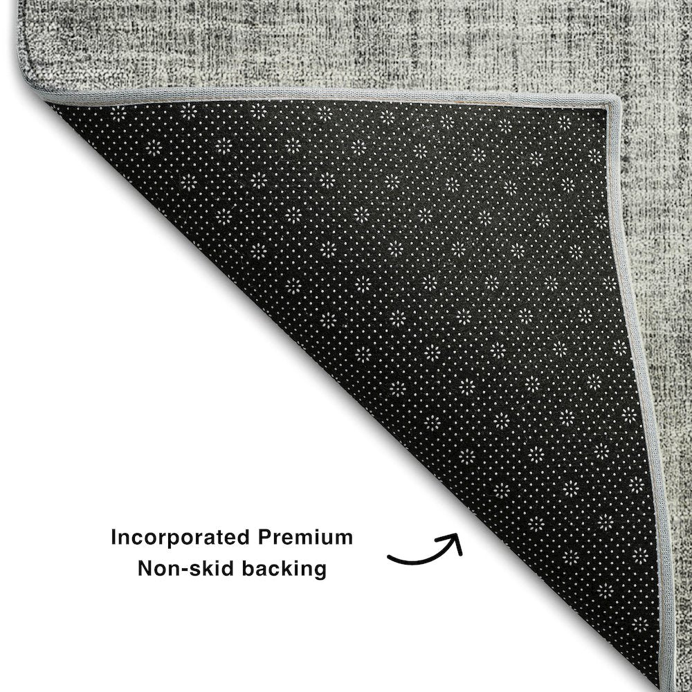 Premium Machine Washable Mayfield AMF676 Charcoal 8' x 8' Round Rug