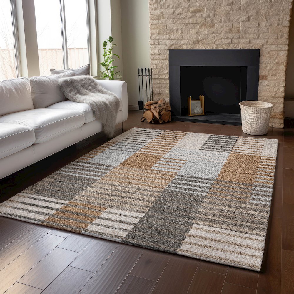 Premium Machine Washable Mayfield AMF687 Paprika 10' x 14' Rug