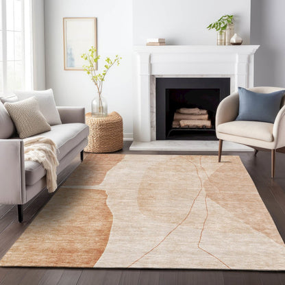 Premium Machine Washable Mayfield AMF696 Terracotta 10' x 14' Rug