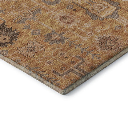 Premium Machine Washable Mayfield AMF697 Terracotta 8' x 8' Round Rug