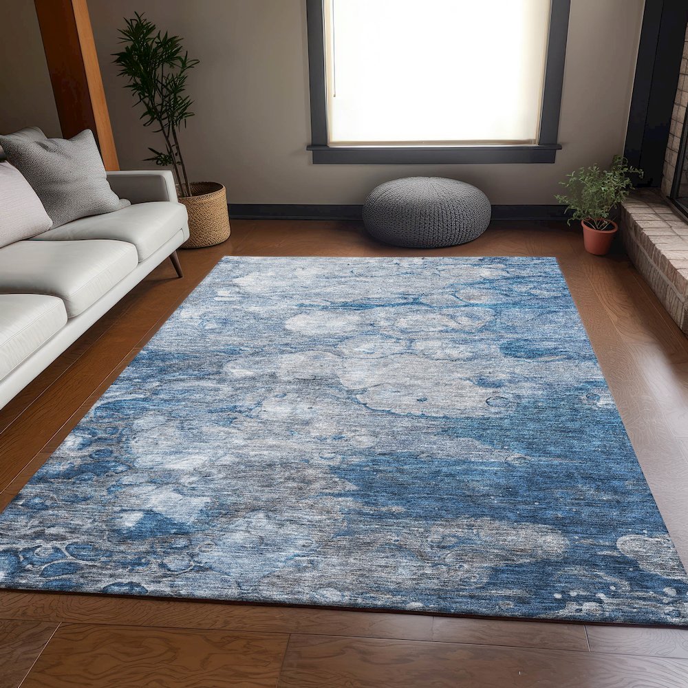 Premium Machine Washable Mayfield AMF698 Blue 10' x 14' Rug