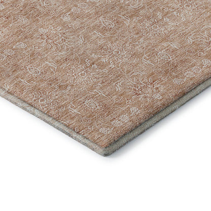 Premium Machine Washable Mayfield AMF703 Coral 8' x 8' Round Rug