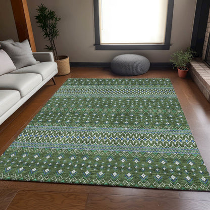 Premium Machine Washable Mayfield AMF708 Olive 10' x 14' Rug
