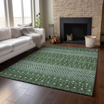 Premium Machine Washable Mayfield AMF708 Olive 10' x 14' Rug