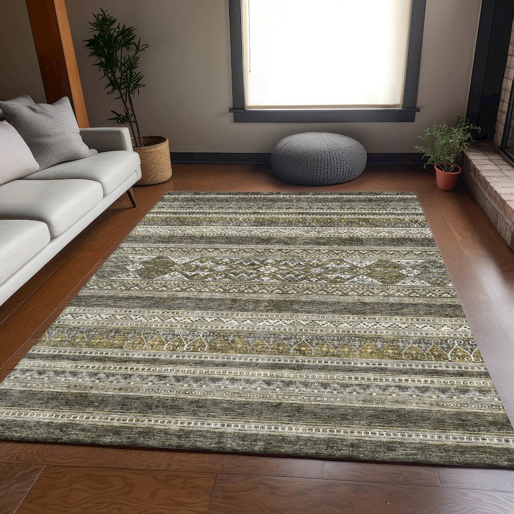 Premium Machine Washable Mayfield AMF714 Taupe 10' x 14' Rug