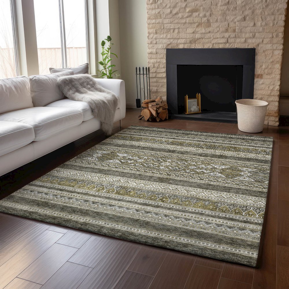 Premium Machine Washable Mayfield AMF714 Taupe 10' x 14' Rug