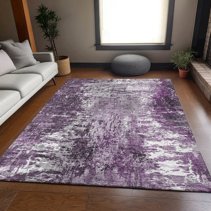 Premium Machine Washable Mayfield AMF718 Eggplant 10' x 14' Rug