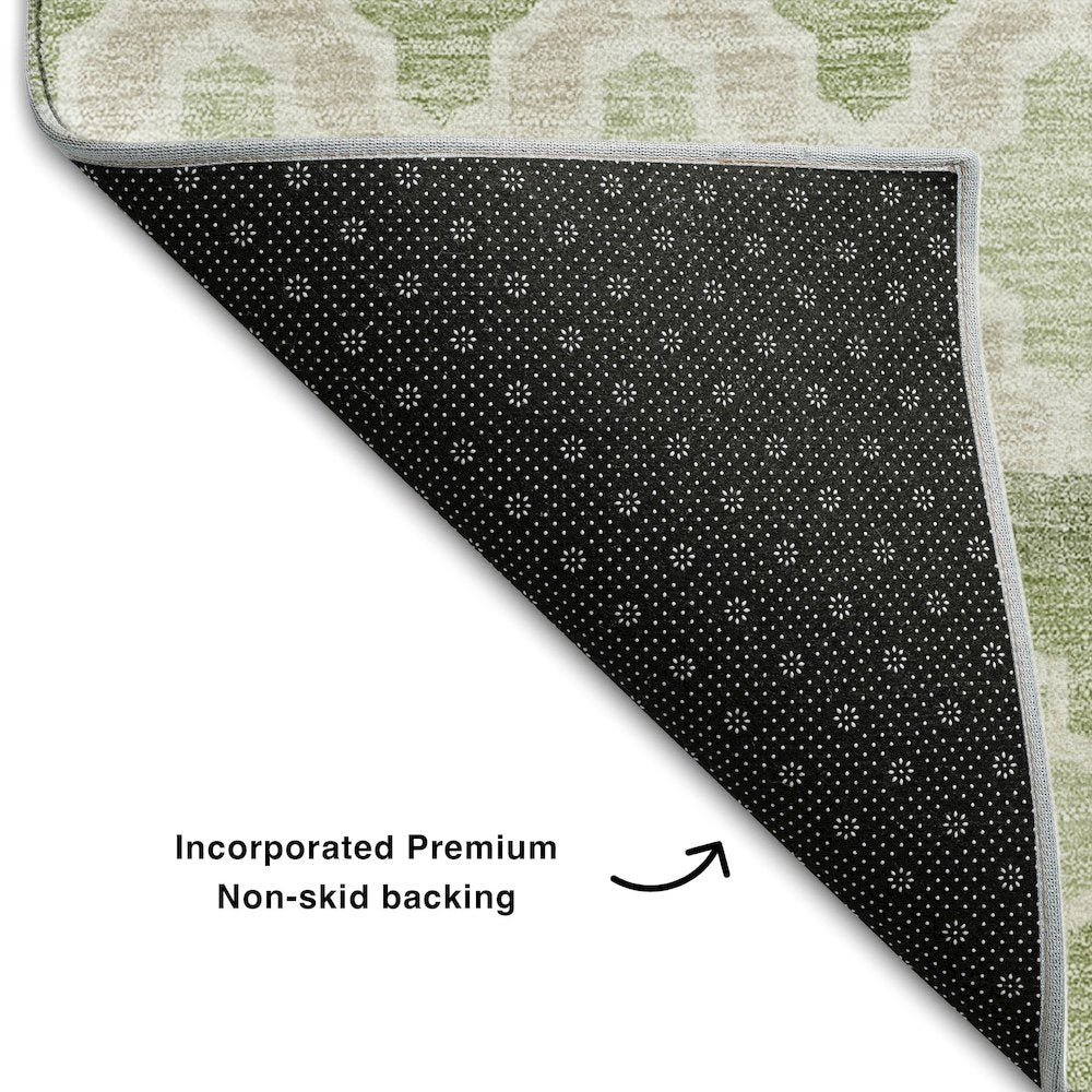 Premium Machine Washable Mayfield AMF726 Aloe 8' x 8' Round Rug