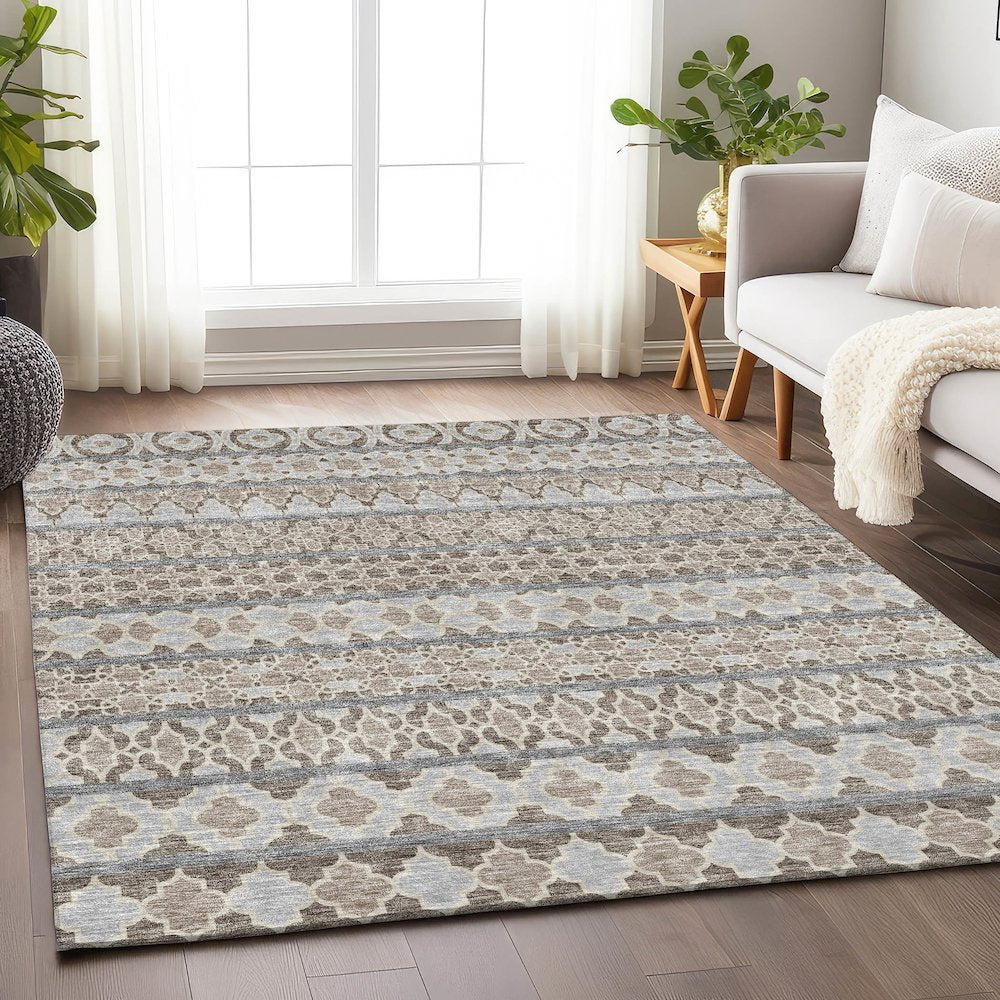 Premium Machine Washable Mayfield AMF726 Taupe 10' x 14' Rug