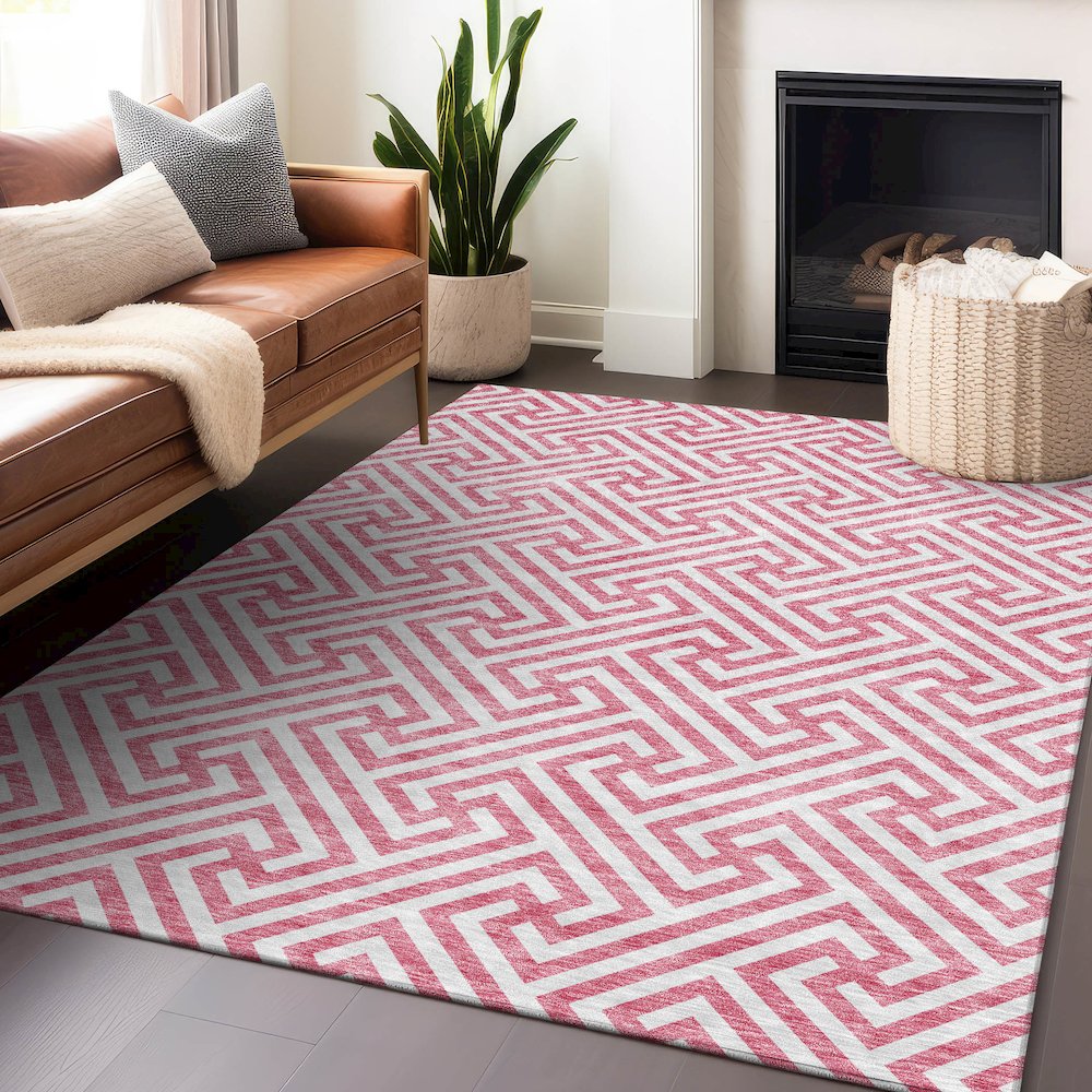 Premium Machine Washable Mayfield AMF731 Pink 10' x 14' Rug