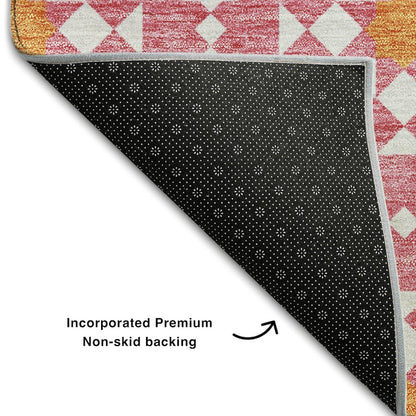 Premium Machine Washable Mayfield AMF734 Pink 8' x 8' Round Rug