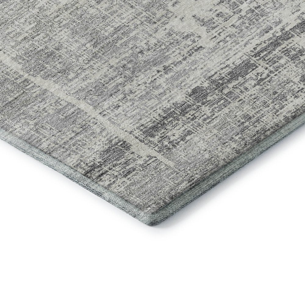 Premium Machine Washable Mayfield AMF747 Silver 8' x 8' Round Rug