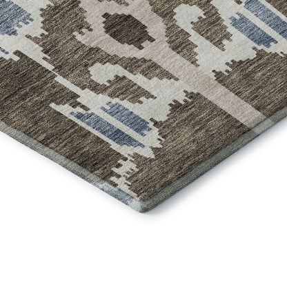 Premium Machine Washable Mayfield AMF748 Fudge 8' x 8' Round Rug