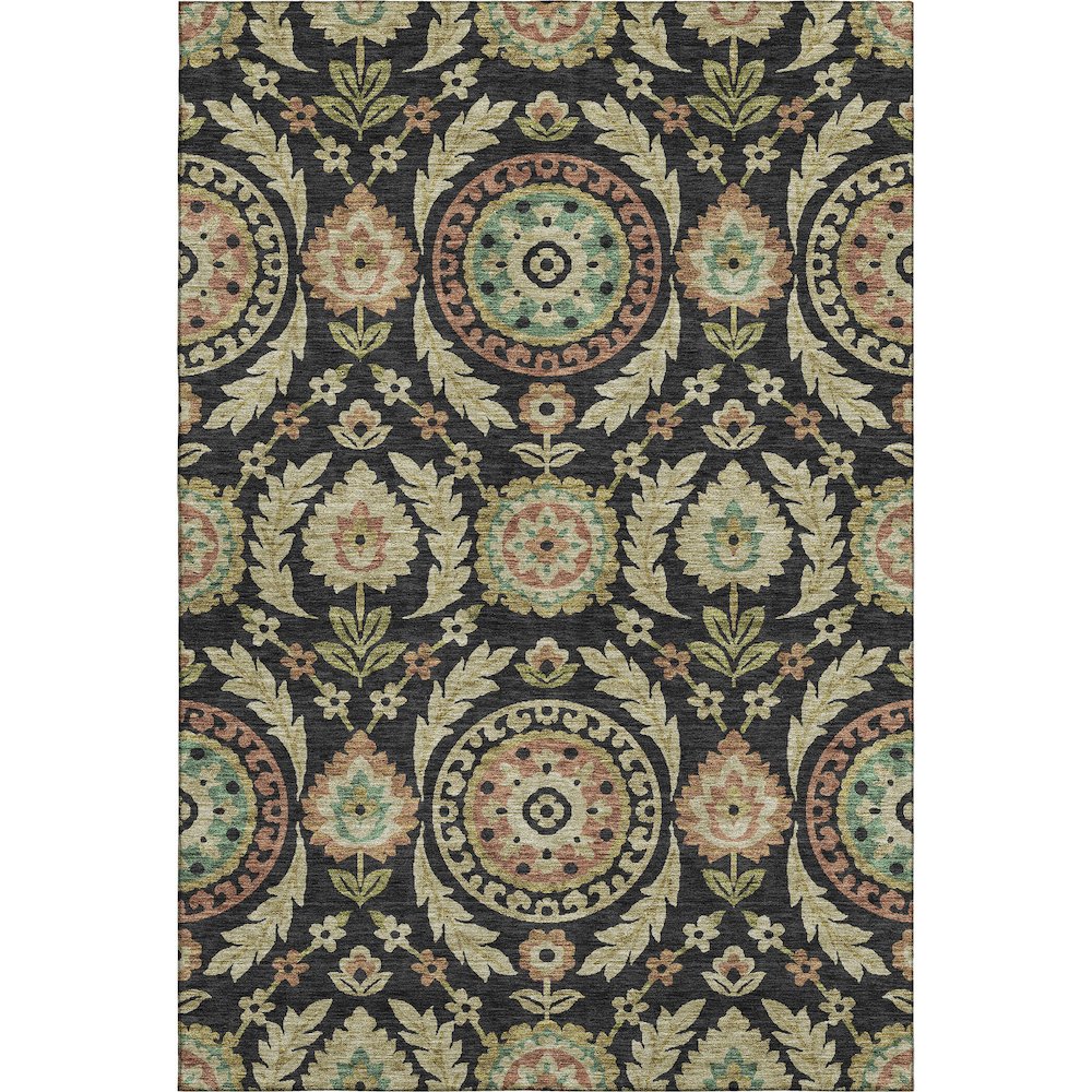 Premium Machine Washable Mayfield AMF751 Black 10' x 14' Rug
