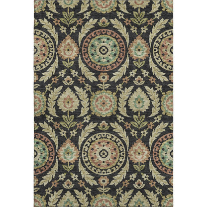 Premium Machine Washable Mayfield AMF751 Black 10' x 14' Rug