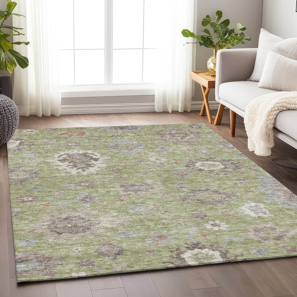 Premium Machine Washable Mayfield AMF753 Aloe 10' x 14' Rug
