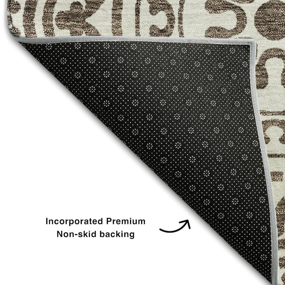 Premium Machine Washable Mayfield AMF758 Chocolate 8' x 8' Round Rug