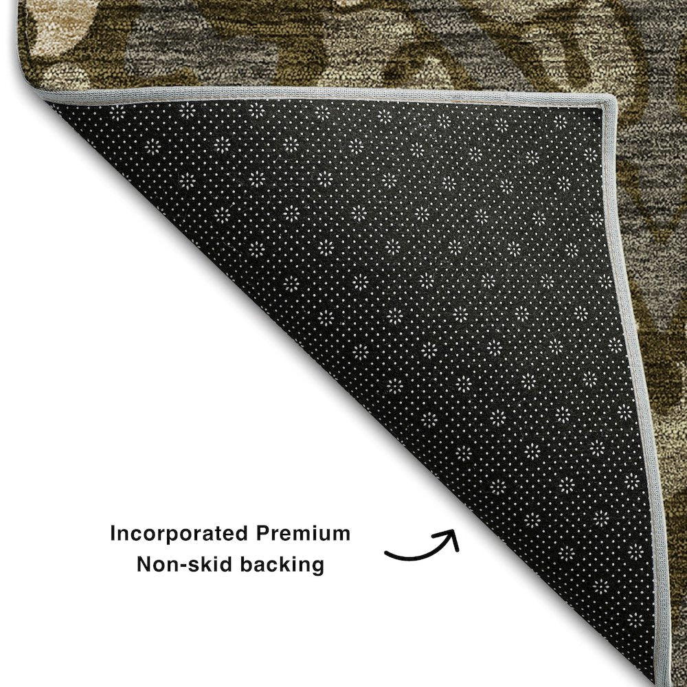 Premium Machine Washable Mayfield AMF761 Fudge 8' x 8' Round Rug