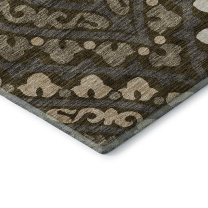 Premium Machine Washable Mayfield AMF761 Fudge 8' x 8' Round Rug