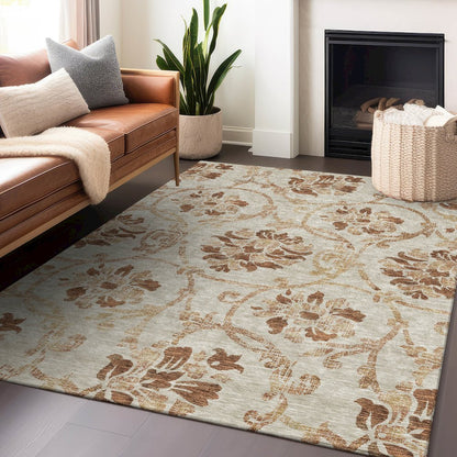 Premium Machine Washable Mayfield AMF762 Terracotta 10' x 14' Rug