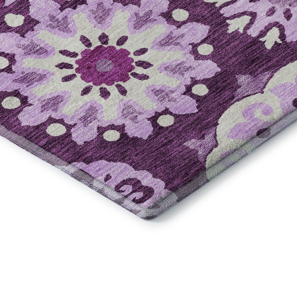 Premium Machine Washable Mayfield AMF763 Eggplant 8' x 8' Round Rug
