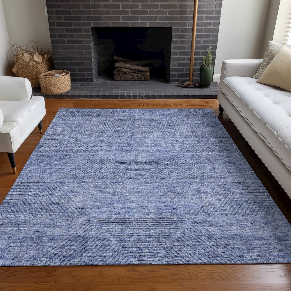 Premium Machine Washable Mayfield AMF777 Blue 10' x 14' Rug