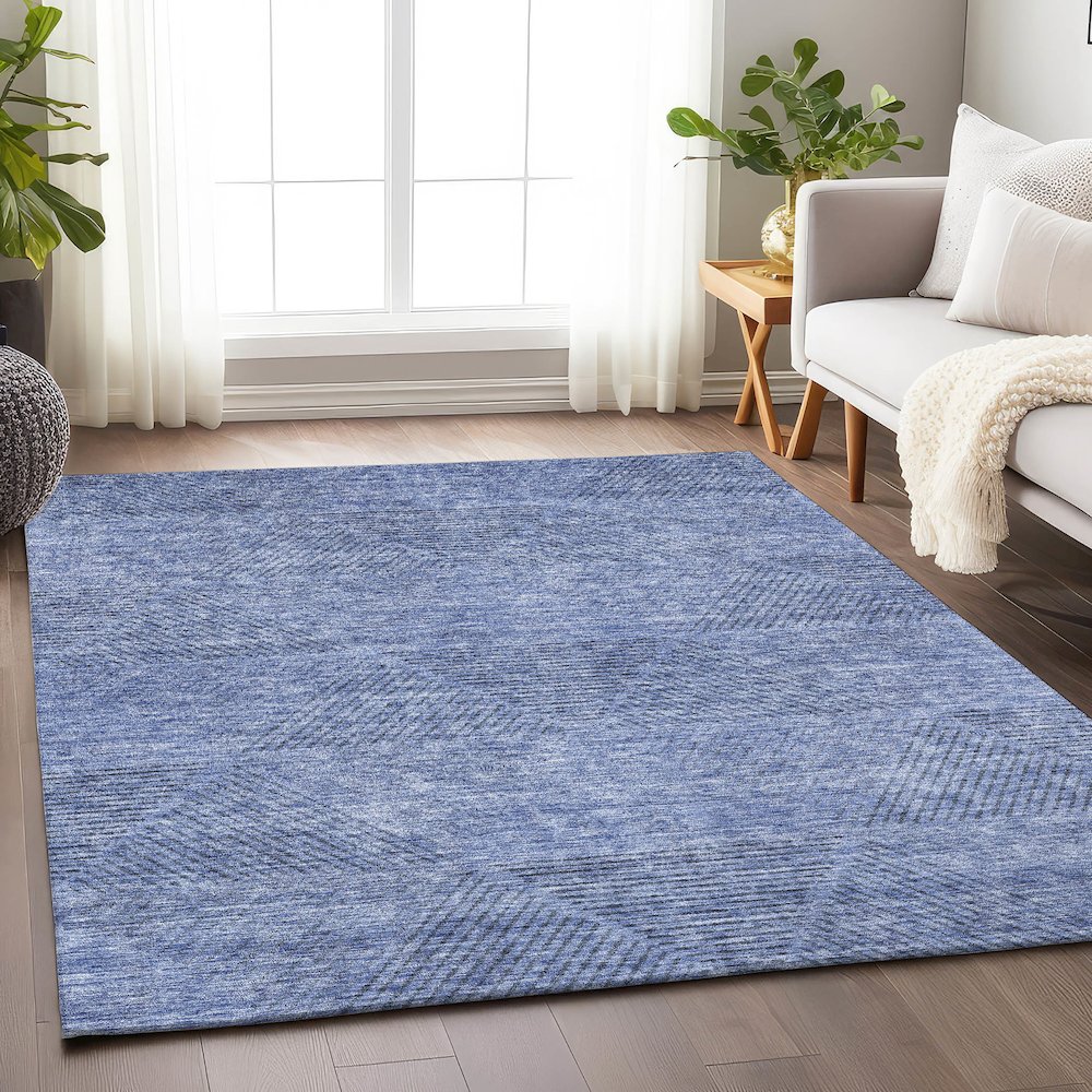 Premium Machine Washable Mayfield AMF777 Blue 10' x 14' Rug
