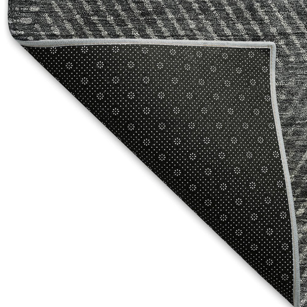 Premium Machine Washable Mayfield AMF777 Charcoal 8' x 8' Round Rug