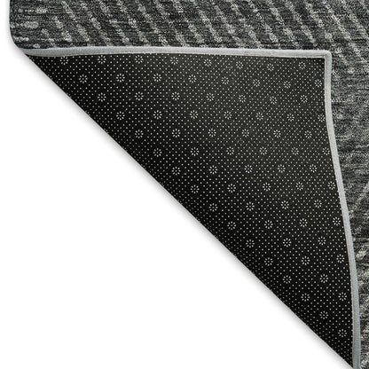 Premium Machine Washable Mayfield AMF777 Charcoal 8' x 8' Round Rug