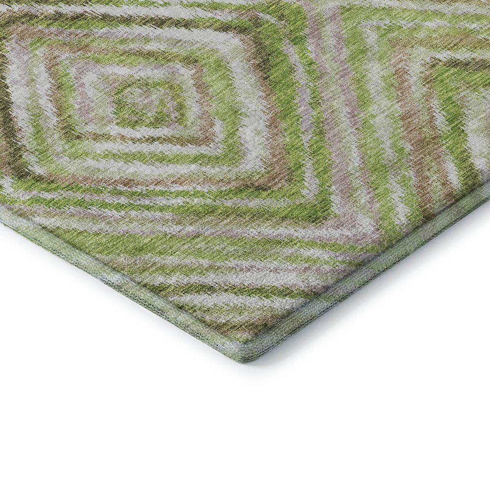 Premium Machine Washable Mayfield AMF780 Green 8' x 8' Round Rug