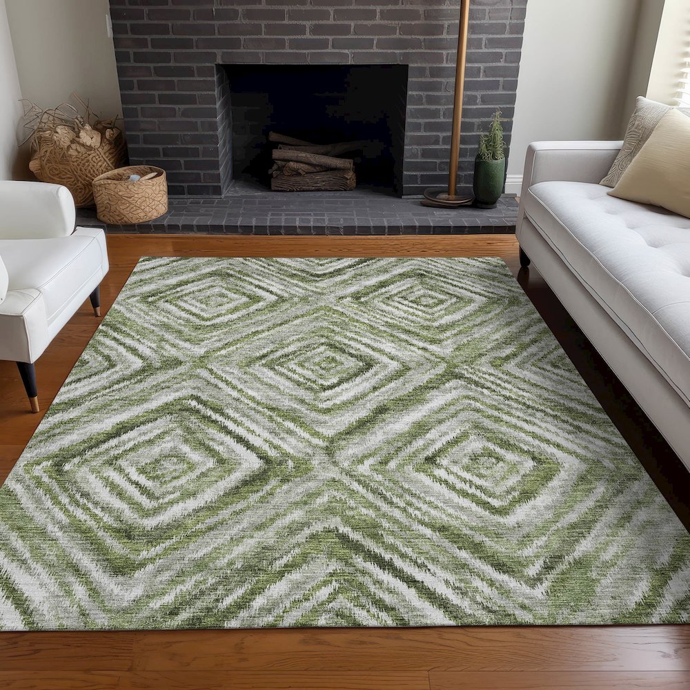 Premium Machine Washable Mayfield AMF781 Aloe 10' x 14' Rug