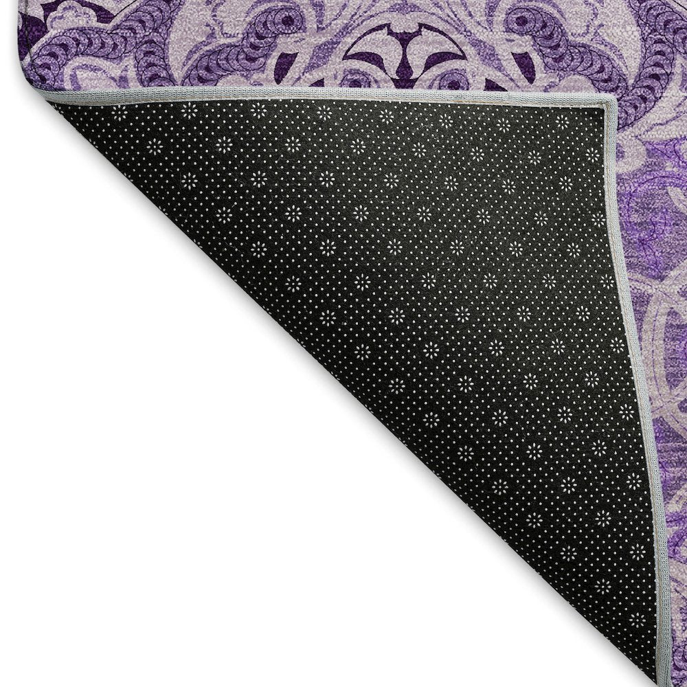 Premium Machine Washable Mayfield AMF783 Purple 8' x 8' Round Rug