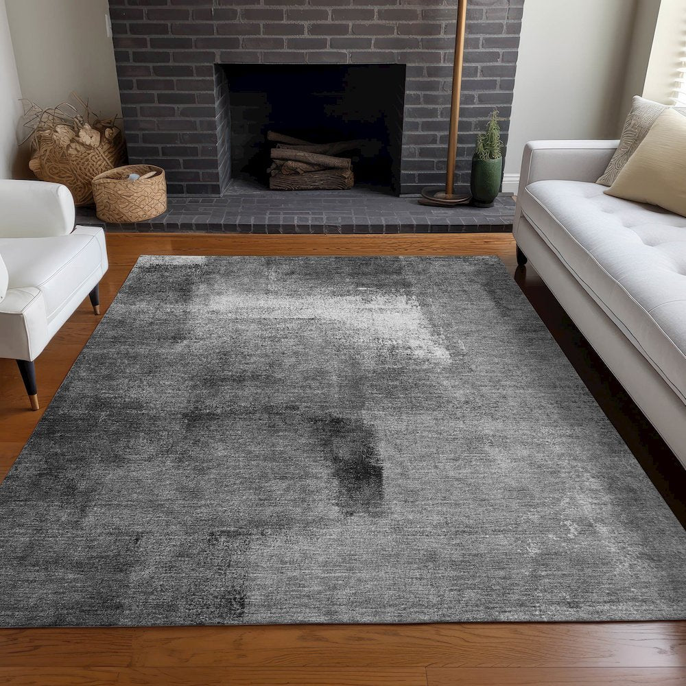 Premium Machine Washable Mayfield AMF787 Gray 10' x 14' Rug