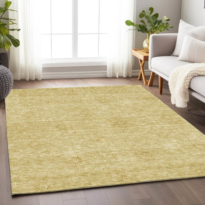 Premium Machine Washable Mayfield AMF789 Gold 10' x 14' Rug