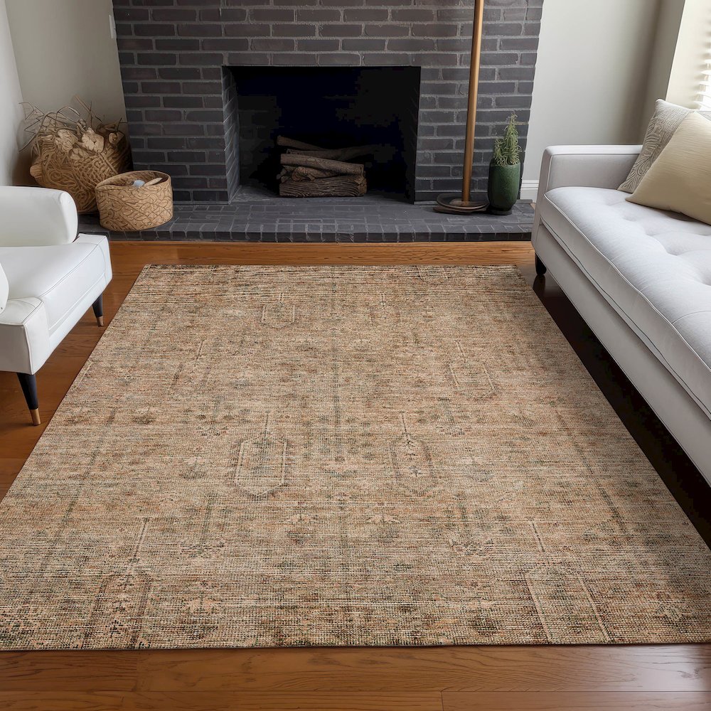 Premium Machine Washable Mayfield AMF790 Terracotta 10' x 14' Rug
