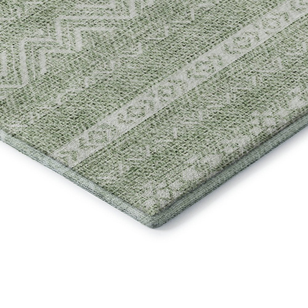 Premium Machine Washable Mayfield AMF803 Aloe 8' x 8' Round Rug